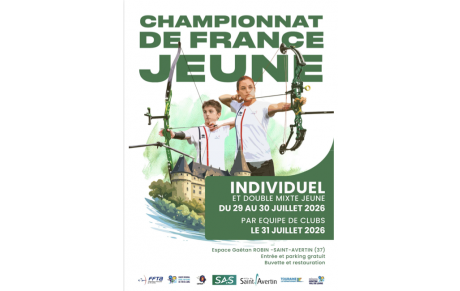 CHAMPIONNAT DE FRANCE JEUNE à SAINT AVERTIN  DU 29 AU 30 JUILLET 2026
